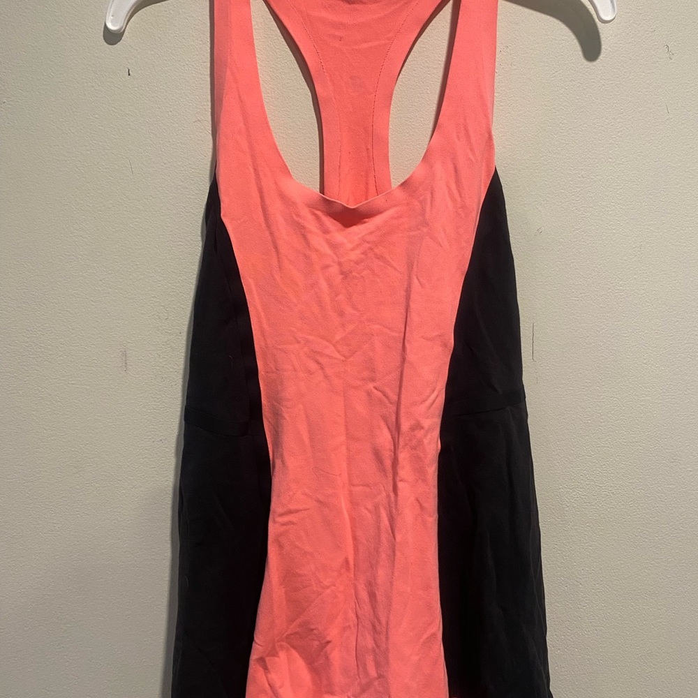 Lululemon Athletica Coral and Black Racerback Tank Top
